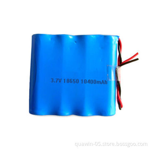 18,650 Li-ion Battery Pack with 10,400mAh Capacity and 3.7V Voltage